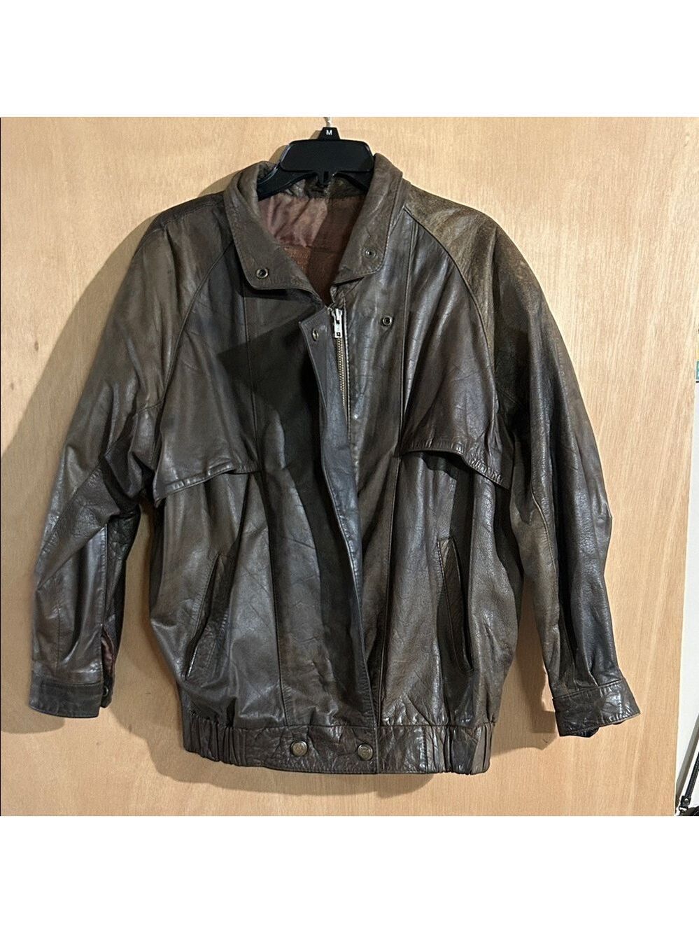 Express Men's Dark Brown Genuine Leather Jacket